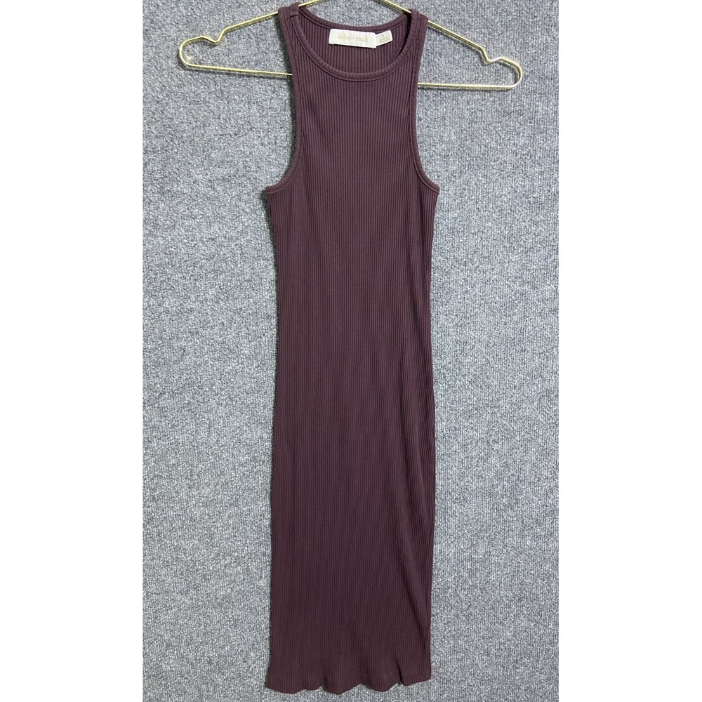 Bishop + Young Revolve Ribbed Midi Bodycon Tank Dress Women Small Maroon EUC